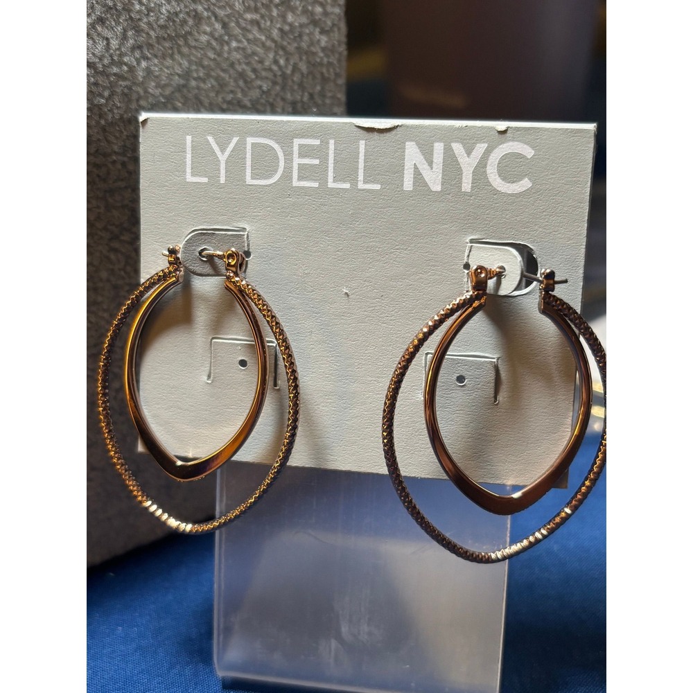#9. Rose Gold-tone Double-loop Drop Earrings